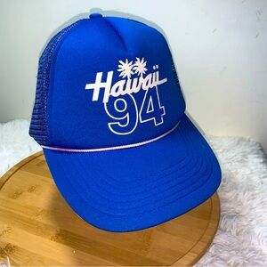 Hawaiian Intercontinental Corporation Hawaii 94 Hat VTG Trucker Mesh Blue White